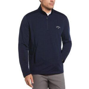 Callaway Ottoman Quarter Zip Pullover Athletic Golf Shirt Top Navy Blue XL
